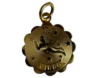14kt Yellow Gold Virgo Charm Pendant