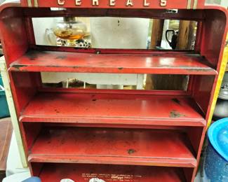 Much advertising!! "Kellogg's Cereals " metal display case