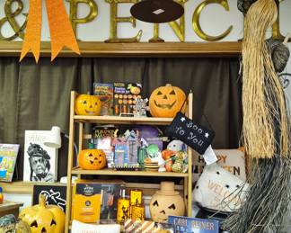 Much, much Fall and Halloween decorations and collectibles.