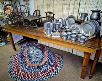 Great primitives!! Primitive 7' pine harvest table 