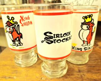 Promotional glasses. "Sirloin Stockade King Sirloin"