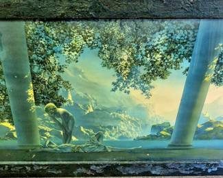Much vintage artwork!! Large Maxwell Parrish original  framed print 