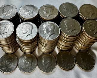 105USD Face Value Kennedy Half Dollar Coin Lot 1 210 Coins 1965 and Above Includes At Least 10 Bicentennial