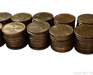 100 US Presidential 1USD Coins Mixed Presidents Bulk Coin Lot