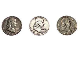 3 Franklin Half Dollars