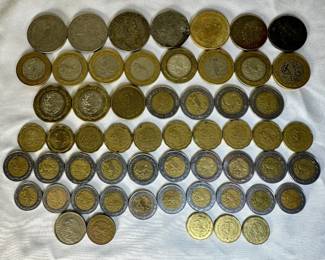 Large Collection of Mexican Coins 1000 500 50 20 10 5 2 1 Pesos Mixed Dates