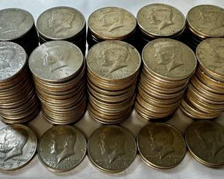 105USD Face Value Kennedy Half Dollar Coin Lot 1 210 Coins 1965 and Above Includes At Least 10 Bicentennial B