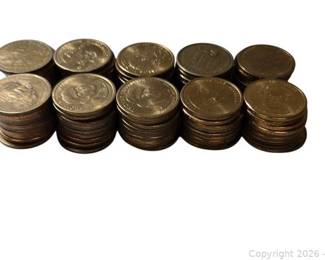 100 US Presidential 1USD Coins Mixed Presidents Bulk Coin Lot B