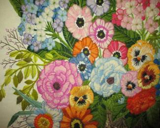 Embroidery Stitched Floral Picture 
