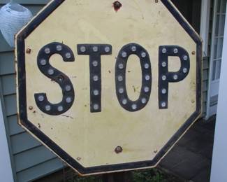Vintage Porcelain Stop Sign