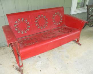Vintage Red Metal Glider