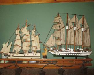 Handcrafted Wood Sailing Ships
