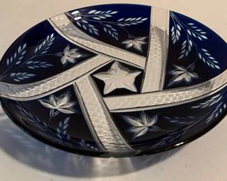 10.5” Bohemian Glass Centerpiece Bowl 