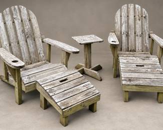 Adirondack Outdoor Chairs & Table 