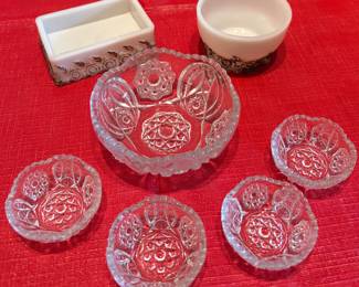 Child’s EAPG Berry Bowls & 1890’s-1910’s Soap Dish & Bowl