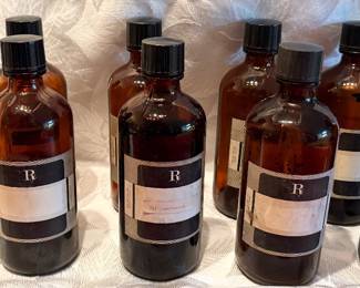 Vintage 1950’s / 1960’s RX Pharmacist Pharmacy Apothecary Glass Bottles 