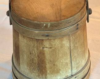 Primitive Firkin Wooden Sugar Bucket