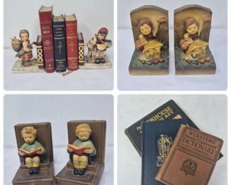 165 VintageFigurativeBookendsBiblesVariousBooks