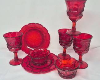 19 VintageAnchorHockingRoyalRubyRedGlassware