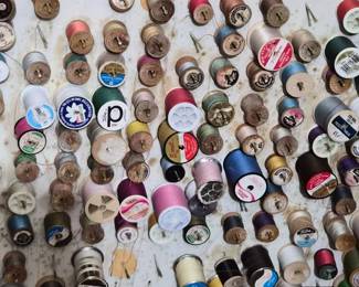 67 AssortedVintageSewingThreadSpoolsandNotions