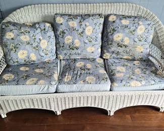 137 VintageHenryLinkWhiteWickerSofa