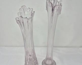 58 PairofVintageLilacTintedGlassSwungVases
