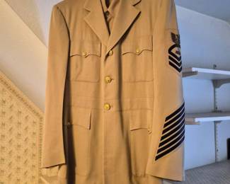 18 VintageUSNavyKhakiUniformJacketShirtandPantsMedium