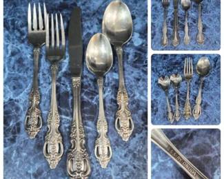 121 VintageRosePatternStainlessSteelFlatwareLotOneidaRebacraft