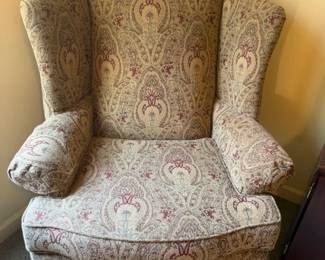 Insanely valuable Queen Anne style wingback chair impeccable condition. Much more reasonably priced at this sale than online,trust me.