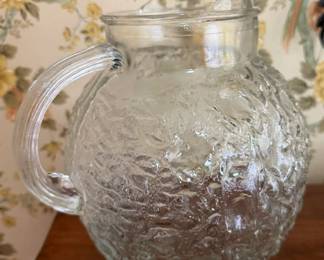 Lido Milano Anchor Hocking crinkle ball pitcher, mid century modern
