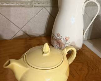Homer Laughlin Fiesta ceramic teapot, Ellie insulated coffee carrafe