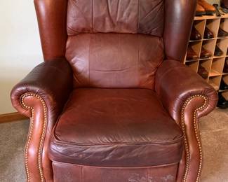 Barcalounger oversized leather wingback
