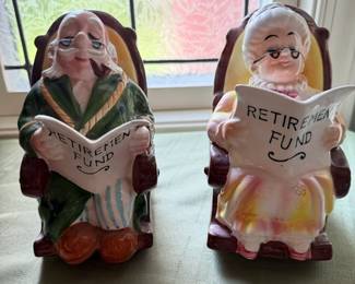 Vintage Lefton Retirement Fund coin banks set