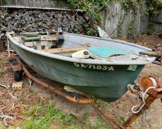 Classic deepV aluminum utility fishing boat axle trailer sold separately