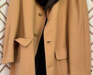 Vintage 1960s Sears h.i.s. wool and faux fur collar XL pea coat