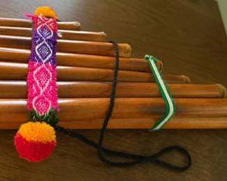 Peruvian Pan Flute, bamboo, Andean design