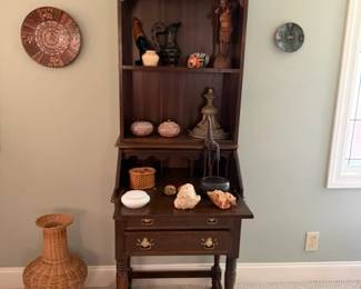 Vintage Cherry wood secretary desk and hutch