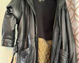 Wilsons lined,hooded XL lather jacket