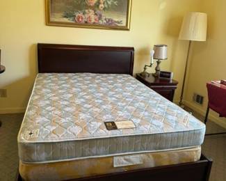 Full sized sleigh bed with storage drawer
