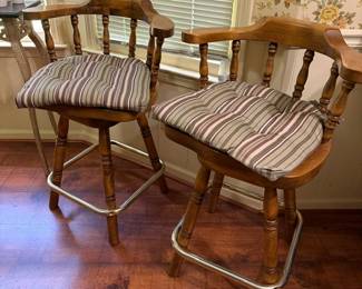 MCM Maple Captains Swivel barstools