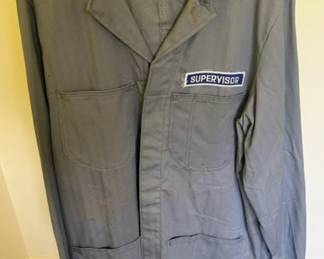 Vintage Supervisor shop jacket on back it has the old Ford logo