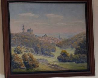 1946 Helmut Vetter Germany post war original landscape back is inscribed persoally by artist to Mr. Gattis on back