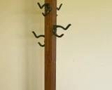 Benjara Solid Oak coat stand with iron pegs