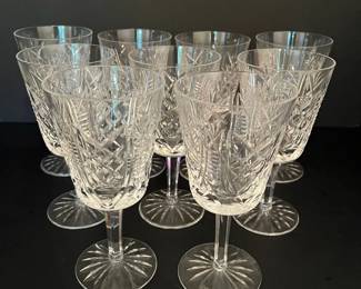 Waterford Crystal Water Goblets, Set of 9