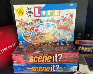 Vintage Board Games Lot SceneIt Disney TV, Jeopardy, Life, bezzerwizzer