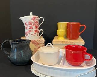 Ceramic Kitchen Lot CorningWare, Art Pottery, Rosanna, Homer Laughlin