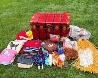 Vintage Costume Trunk And Giant Costume Lot