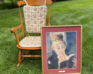 Vintage Rocking Chair And Wall Art