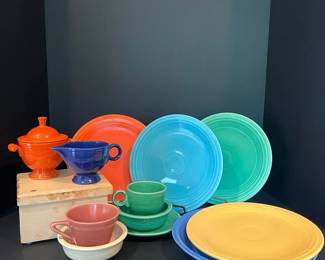 Vintage Fiesta Dinnerware Collection Lower Case Backstamps 1930s Homer Laughlin Harlequin