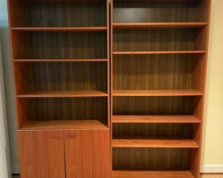 2 Piece Bookshelf Storage Cabinet Set